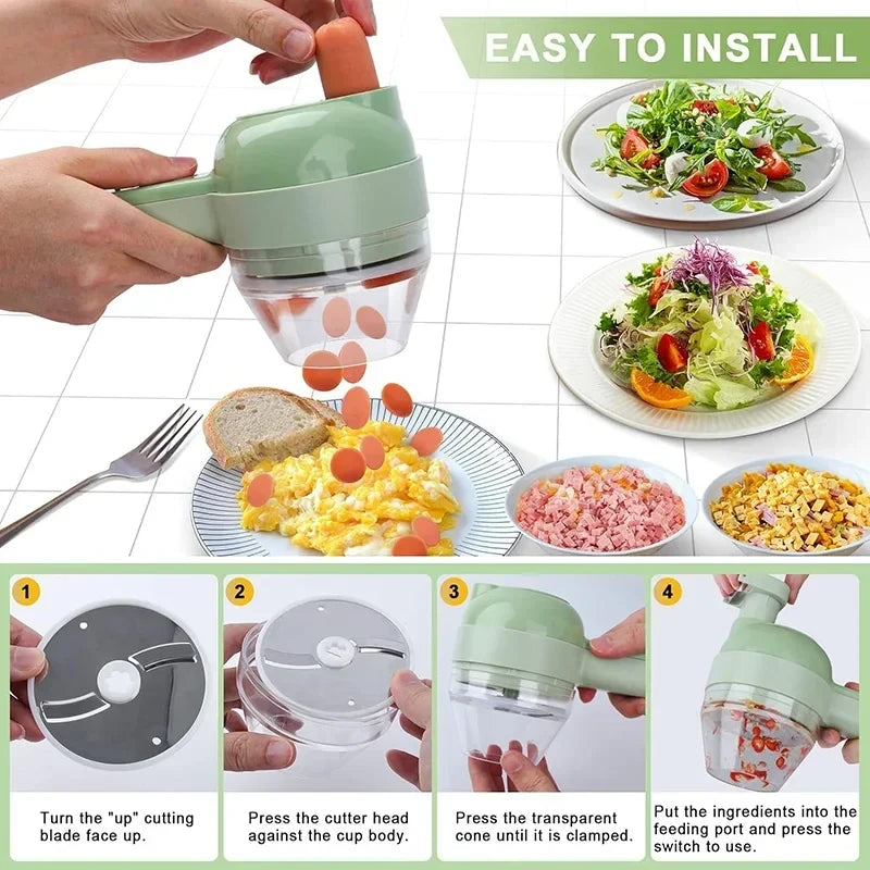 Handheld Electric Food Chopper 4-in-1