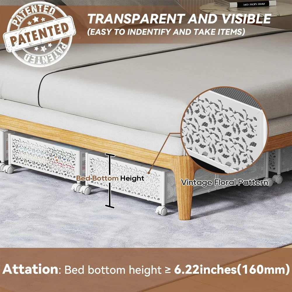Metal Under Bed Storage Wheels