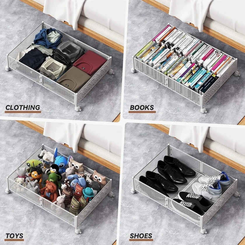 Metal Under Bed Storage Wheels