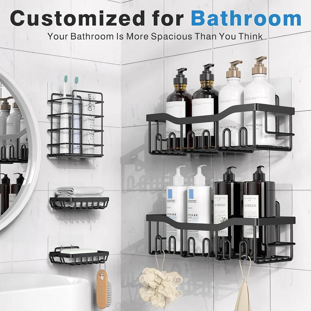 EUDELE 5-Pack Stainless Steel Shower Caddy