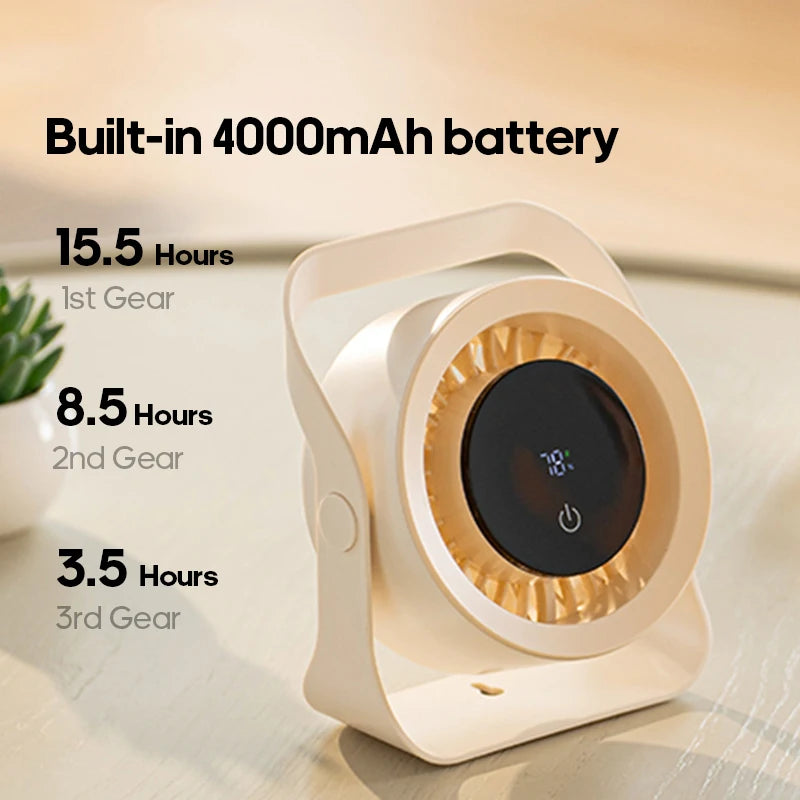 TurboCool Rechargeable Mini Desk Fan