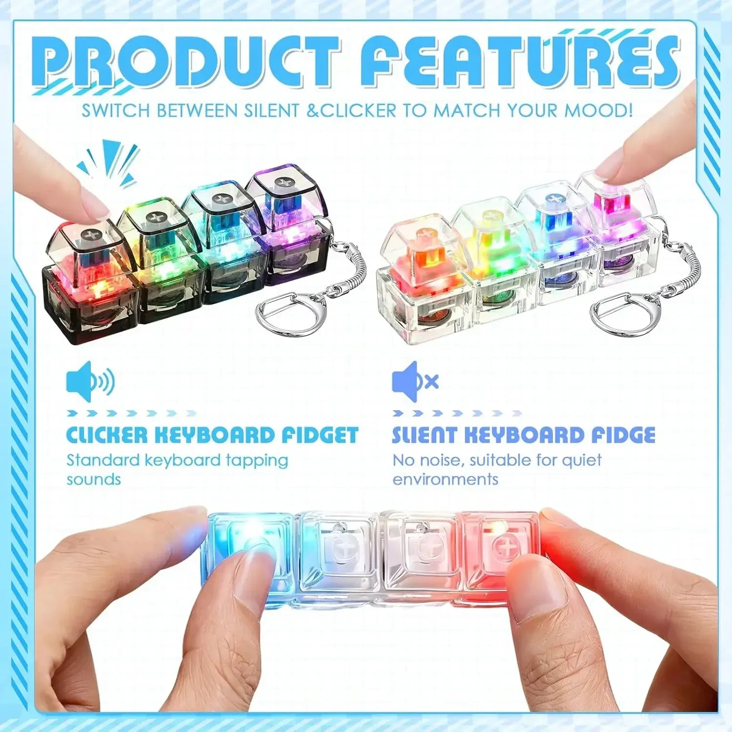 Glow LED Keycap Fidget Keys
