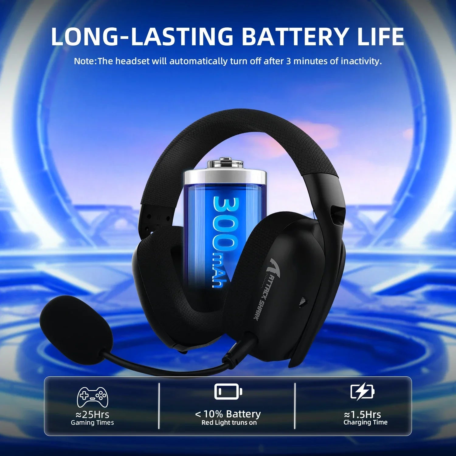 LunaPlay UltraLight Wireless Gaming Headset