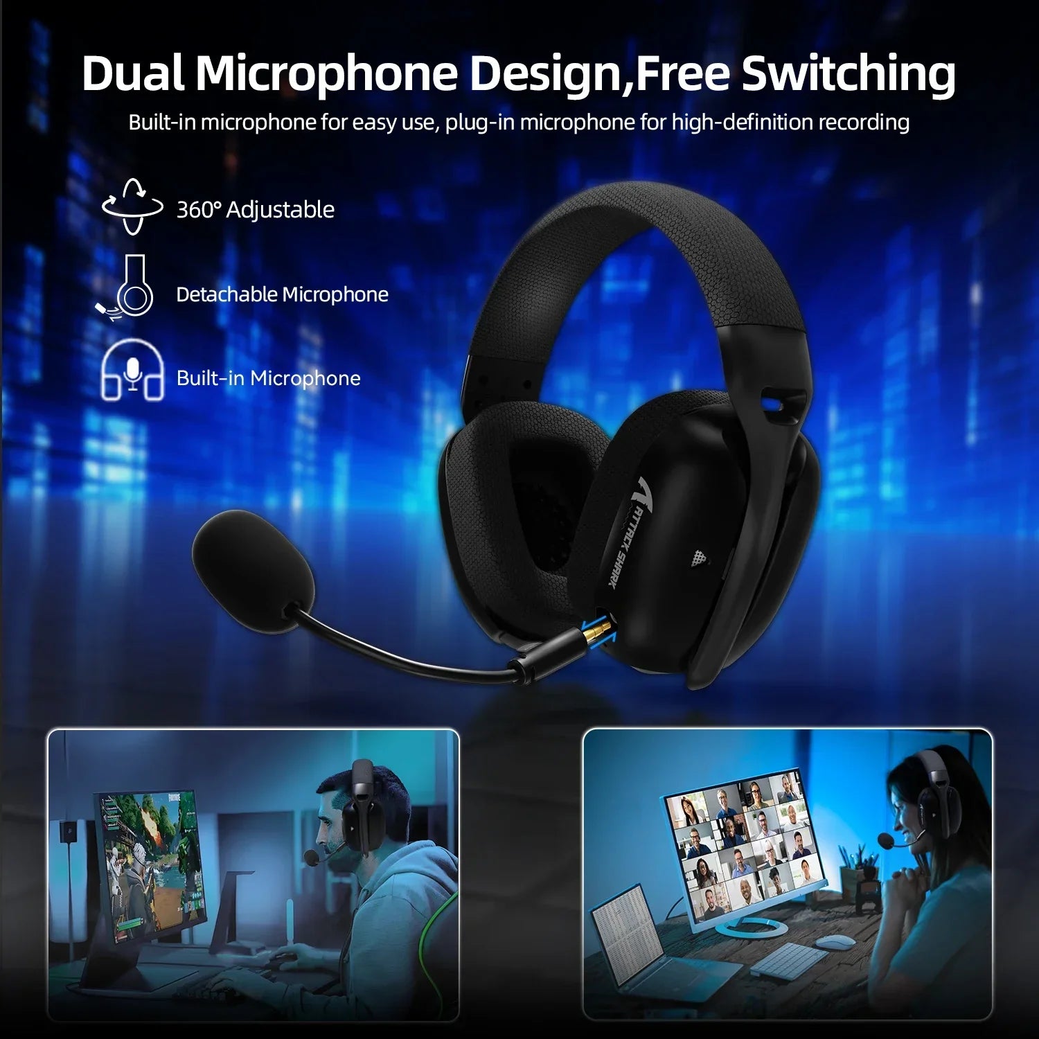 LunaPlay UltraLight Wireless Gaming Headset
